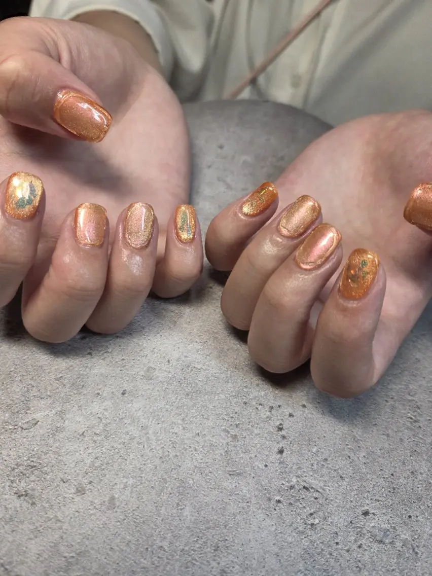 ネイル ジェルネイル ホログラムネイル キラキラネイル マグネットネイル パラジェル ハンドネイル flure de neige yukiのネイルデザイン