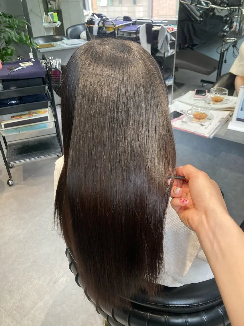 ロング 縮毛矯正 髪質改善☺︎縮毛矯正 ふじい まりんのヘアスタイル