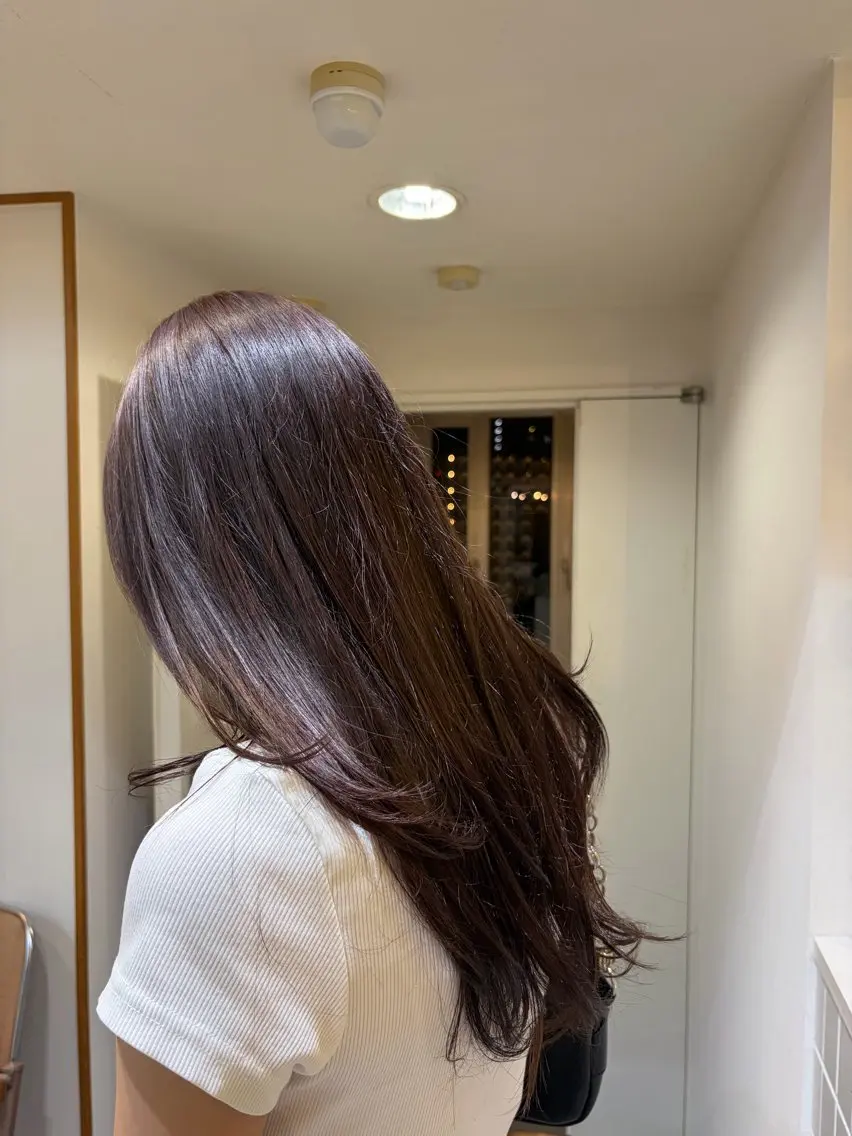 ロング カラー 透明感カラー パープルカラー UNBIRTHDAY いずみのヘアスタイル