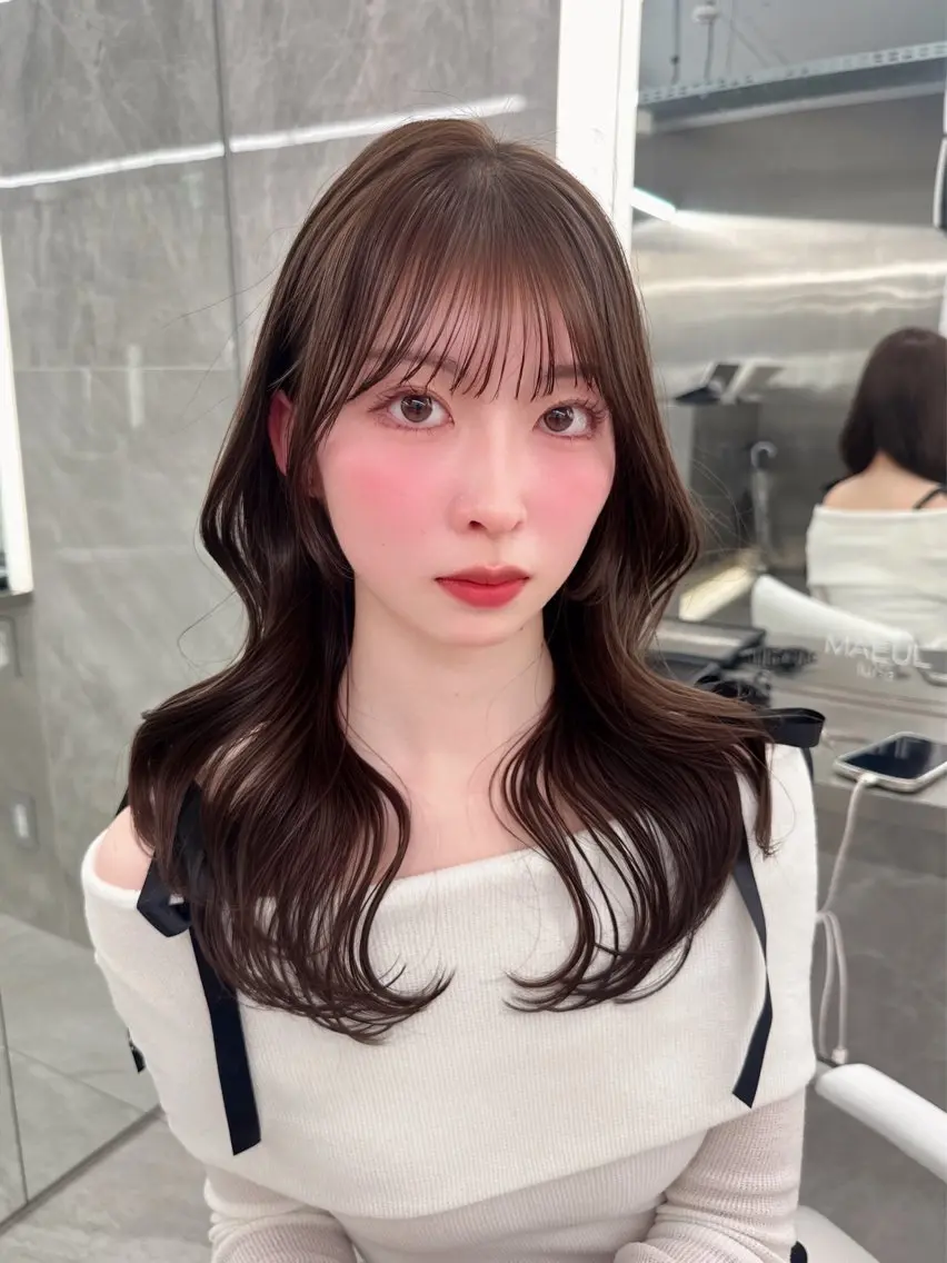 ロング ヘアカラー トリートメント 🍑韓国風レイヤー 🍑莉子のヘアスタイル