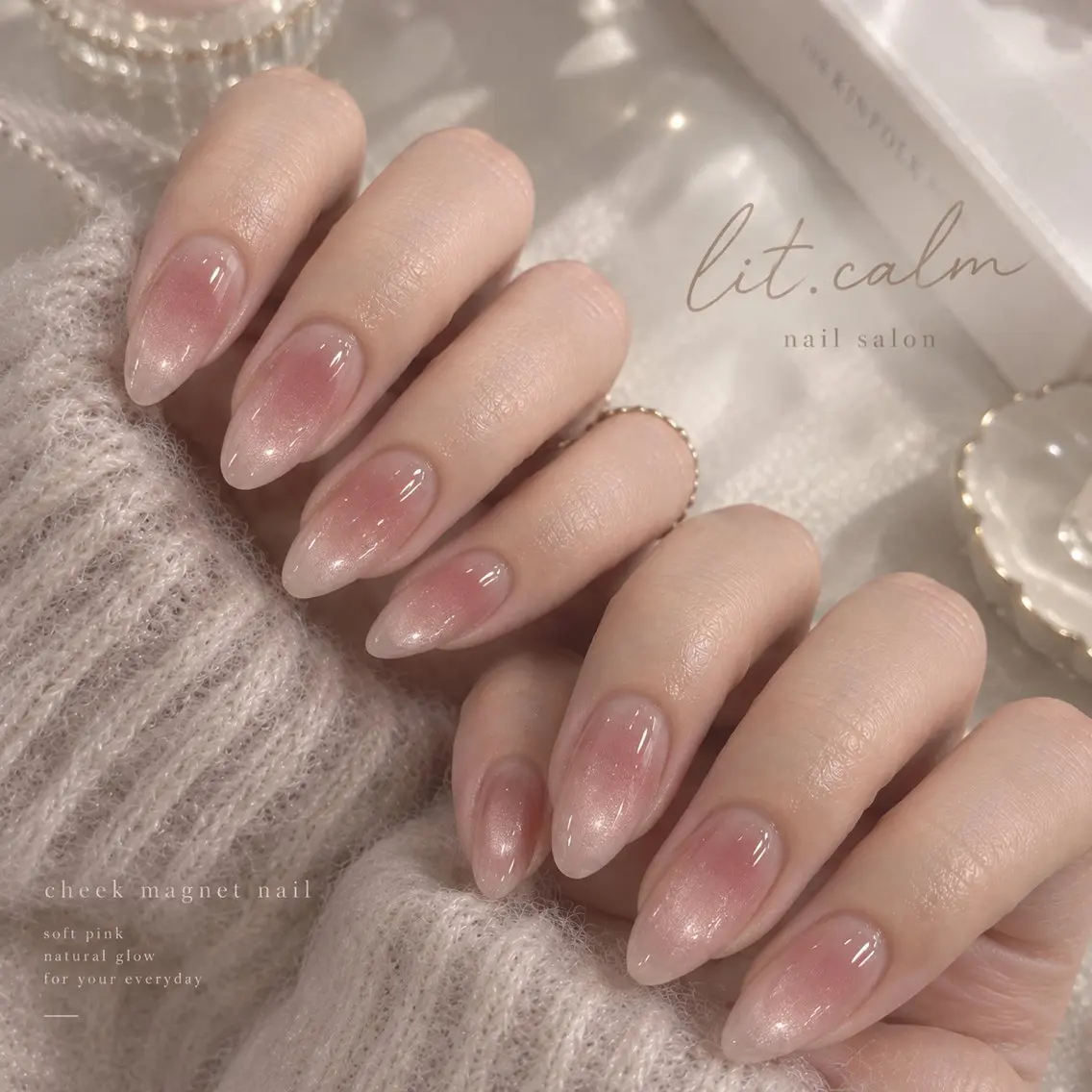 ネイル チークネイル マグネットネイル lit. calm 代々木のネイルデザイン