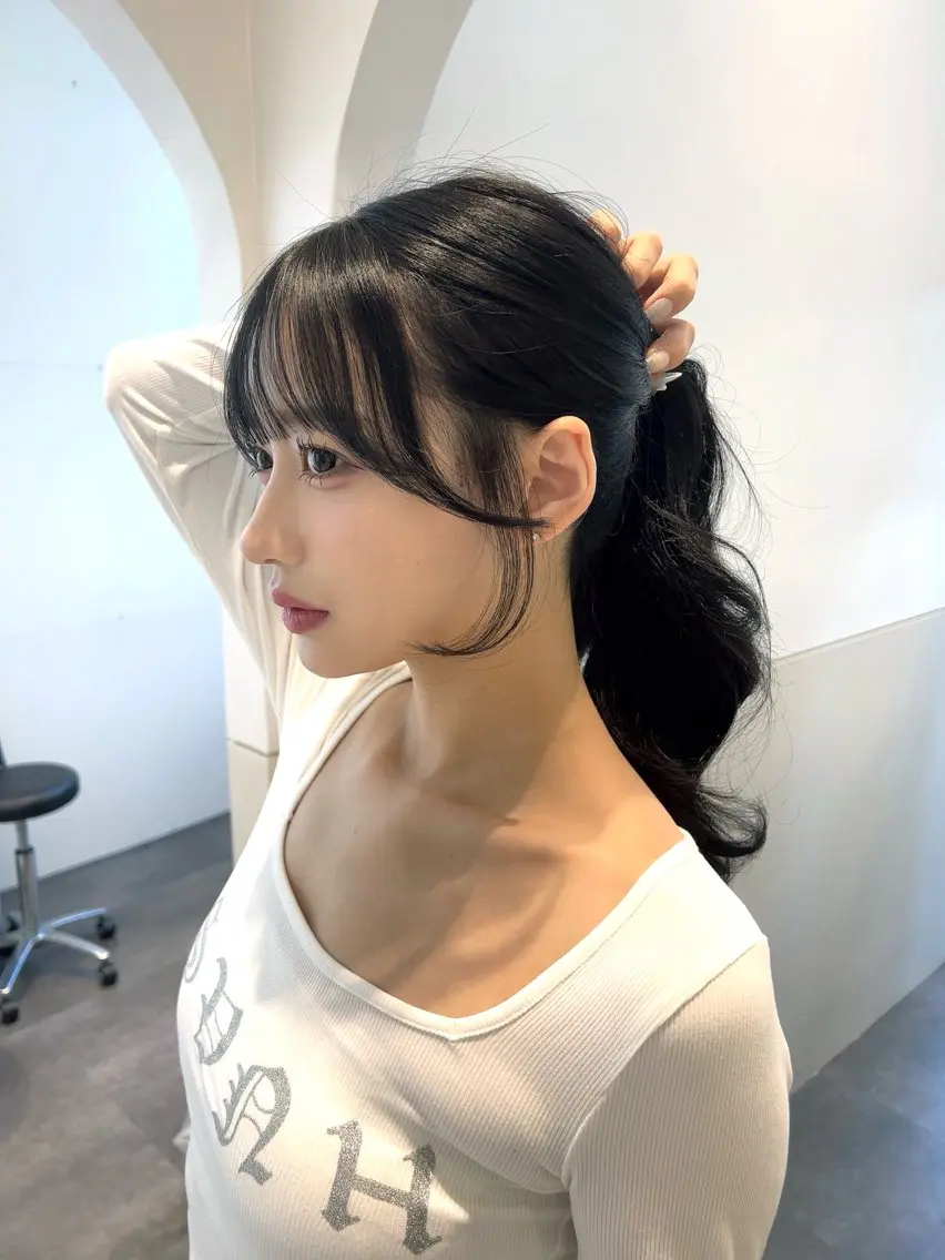 ロング カラー ヘアアレンジ 韓国風ヘア カット ヘアカラー トリートメント 🩷韓国ヘア/ヨシン モリ🩷Maikaのヘアスタイル