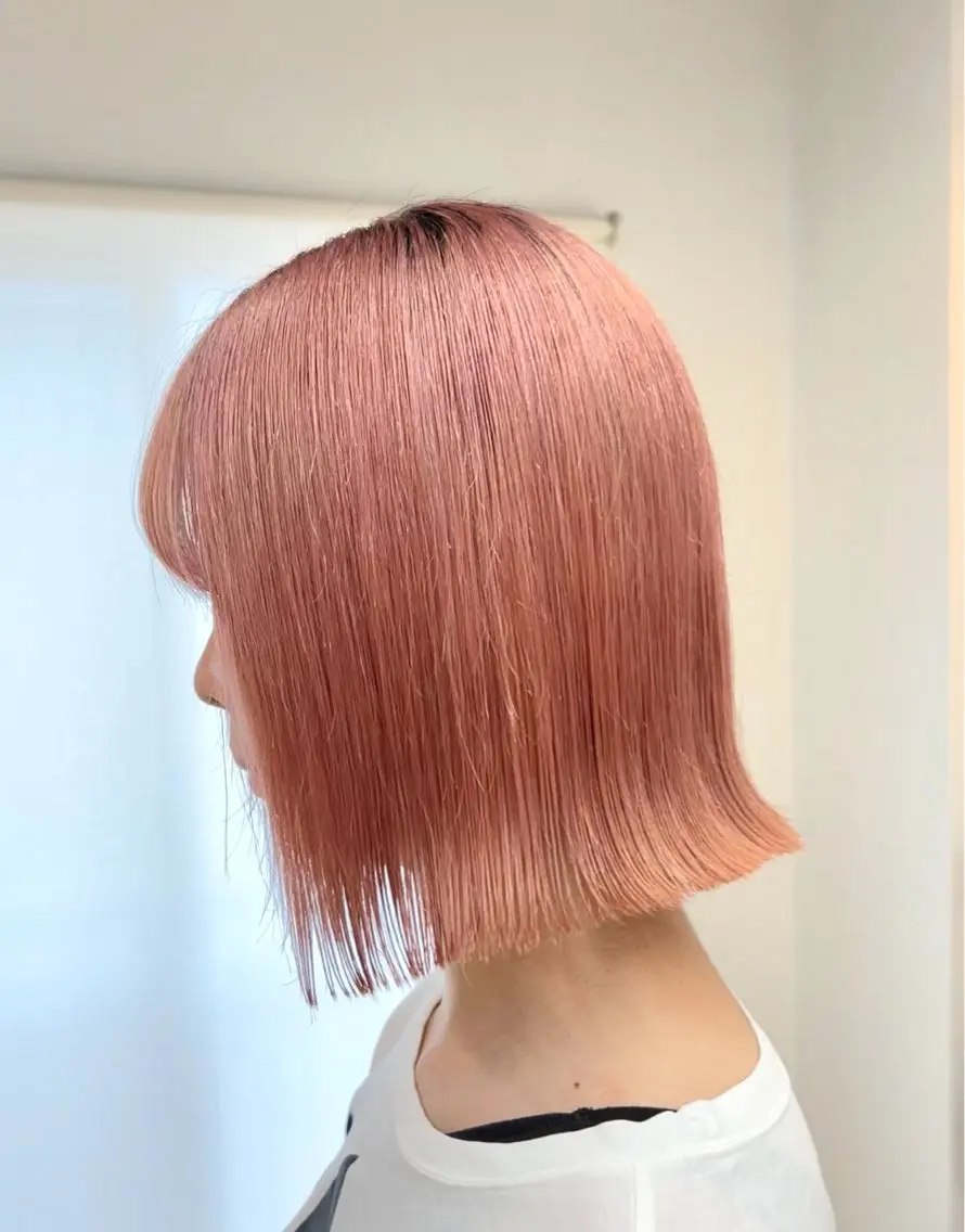 ミディアム カラー ピンクカラー カット ヘアカラー トリートメント ハイライト/レイヤー /艶髪/吉田愛望のヘアスタイル