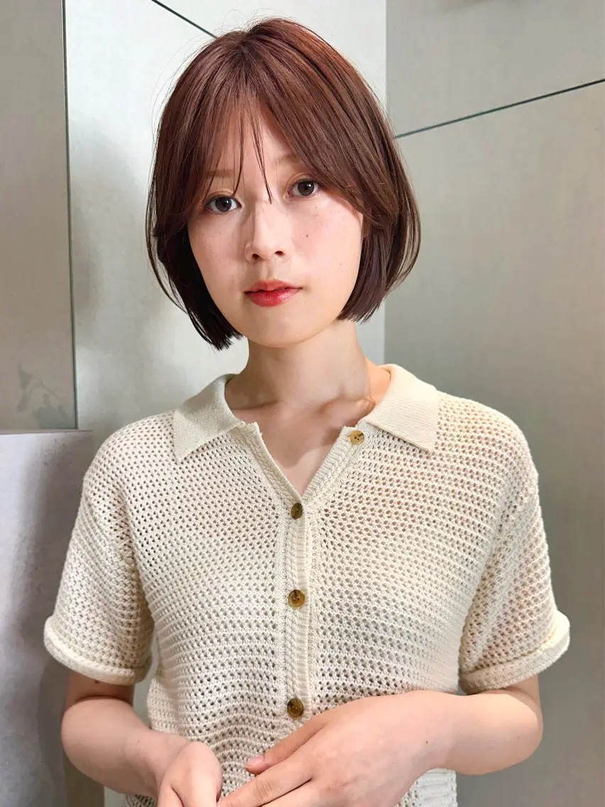 ショート カラー パーマ kazuki【顔周り ×レイヤーカット】のヘアスタイル