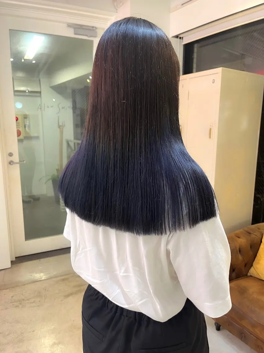 セミロング カラー ハイトーンを育てる ブリーチカラー/牧原のヘアスタイル