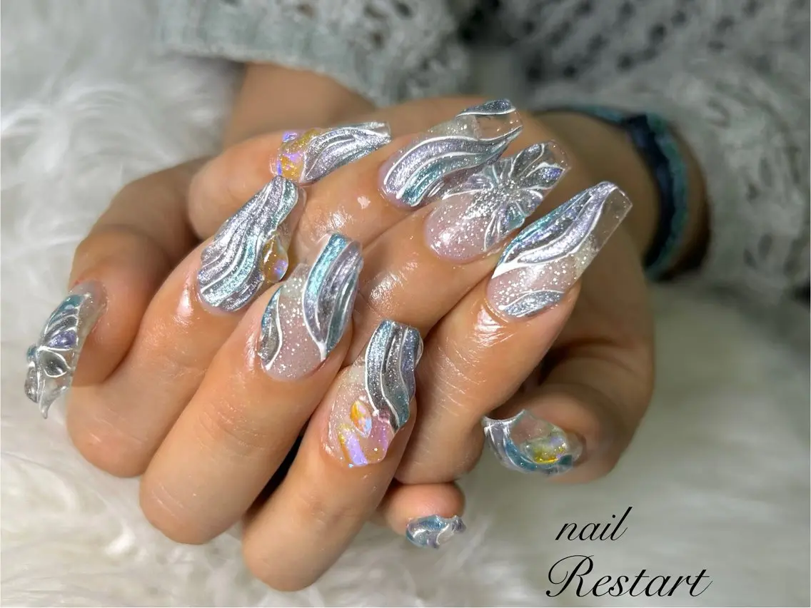 ロング ハンドネイル Restart YURIのネイルデザイン