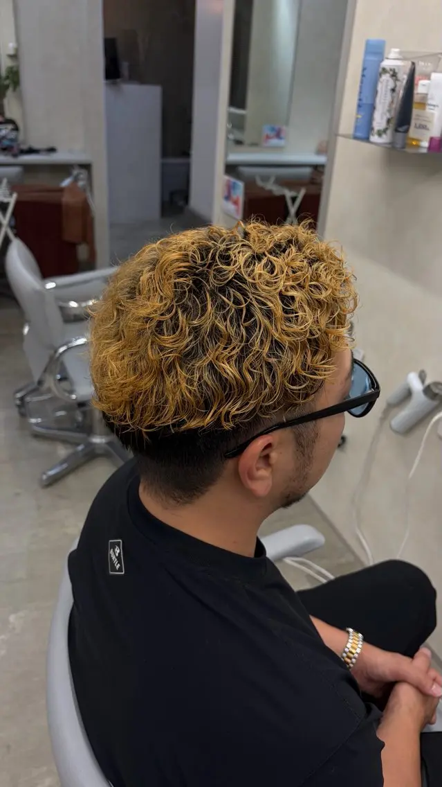 パーマ メンズ スペインカール カット パーマ モデル様大募集🎀 藤岡瑞穂のヘアスタイル