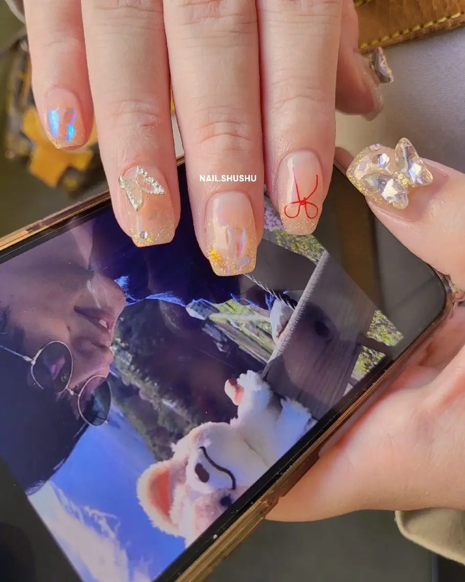 ネイル 持ち込み ニュアンスネイル ワンカラーネイル シンプルネイル 春ネイル ハンドネイル 3dパーツ/流行り 👧shushu❤️のネイルデザイン