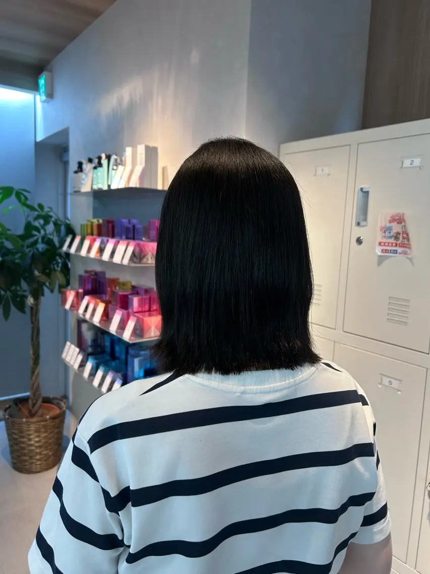 ミディアム カット 縮毛矯正 トリートメント RINO LAMINのヘアスタイル