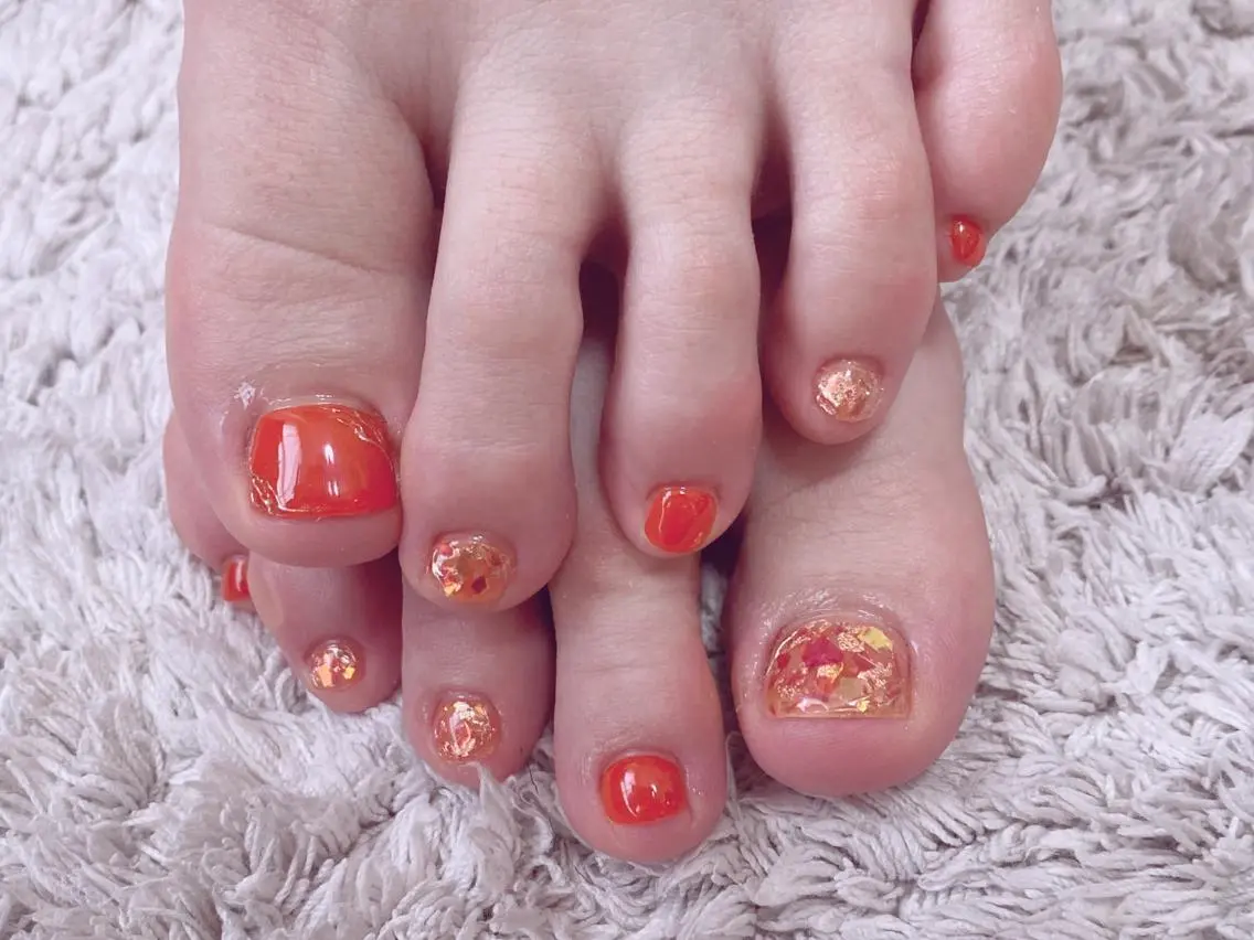 ネイル アートネイル オーロラネイル 桜ネイル クリアネイル フットネイル Nail Salon ertiのネイルデザイン