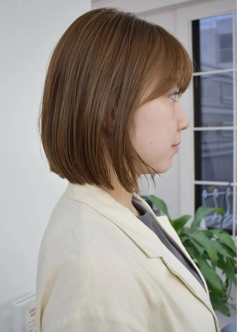 ミディアム カラー カット レイヤーボブ/ 艶カラー/サナ🌼のヘアスタイル