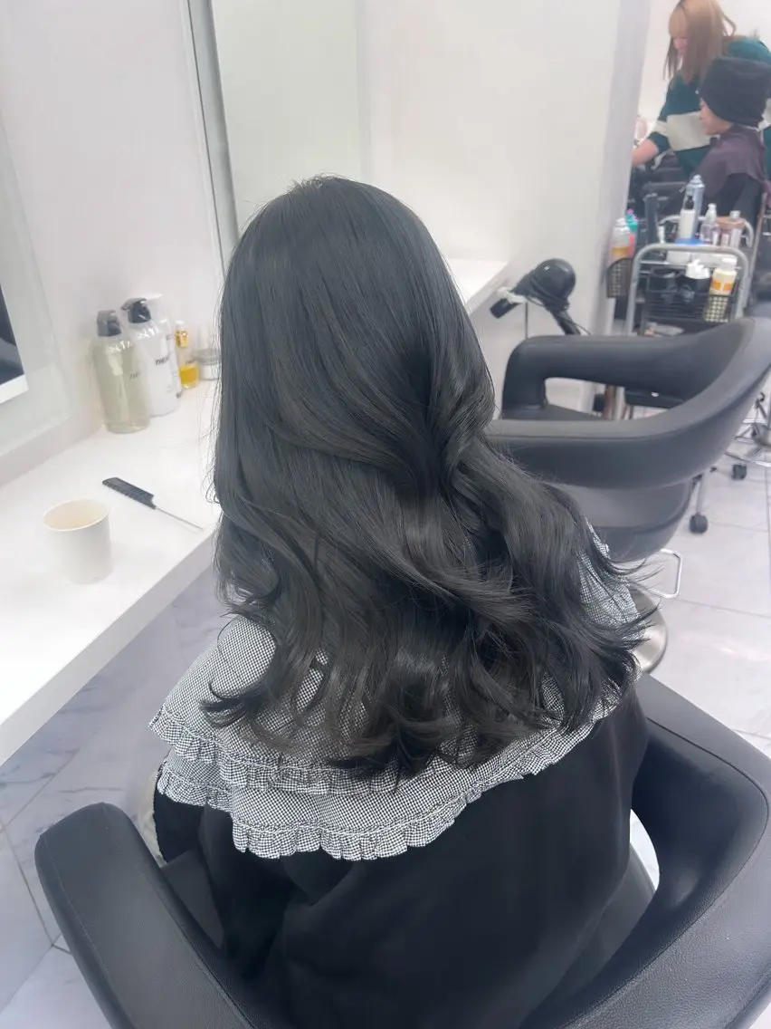ロング カラー パーマ ヘアアレンジ メンズ キッズ ブリーチなしカラー/ ブラウン/レイヤーのヘアスタイル