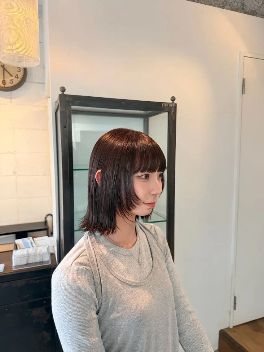 ミディアム カラー ブラウンカラー ヘアカラー 岡野 真結のヘアスタイル
