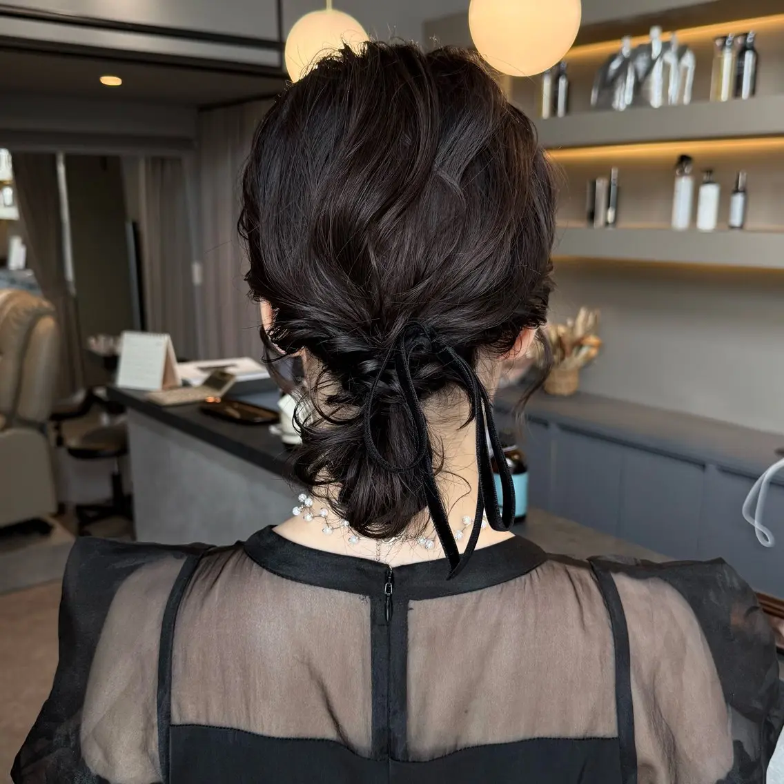 セミロング ヘアアレンジ 砂川朱音⌇鶴見区横堤 ⌇抜け感ヘア⌇韓国風のヘアスタイル