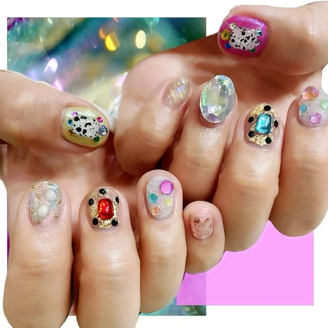 ネイル オーロラネイル 氷ネイル・うるうるネイル 韓国ネイル マグネットネイル ミラーネイル VOLLMOND nailのネイルデザイン
