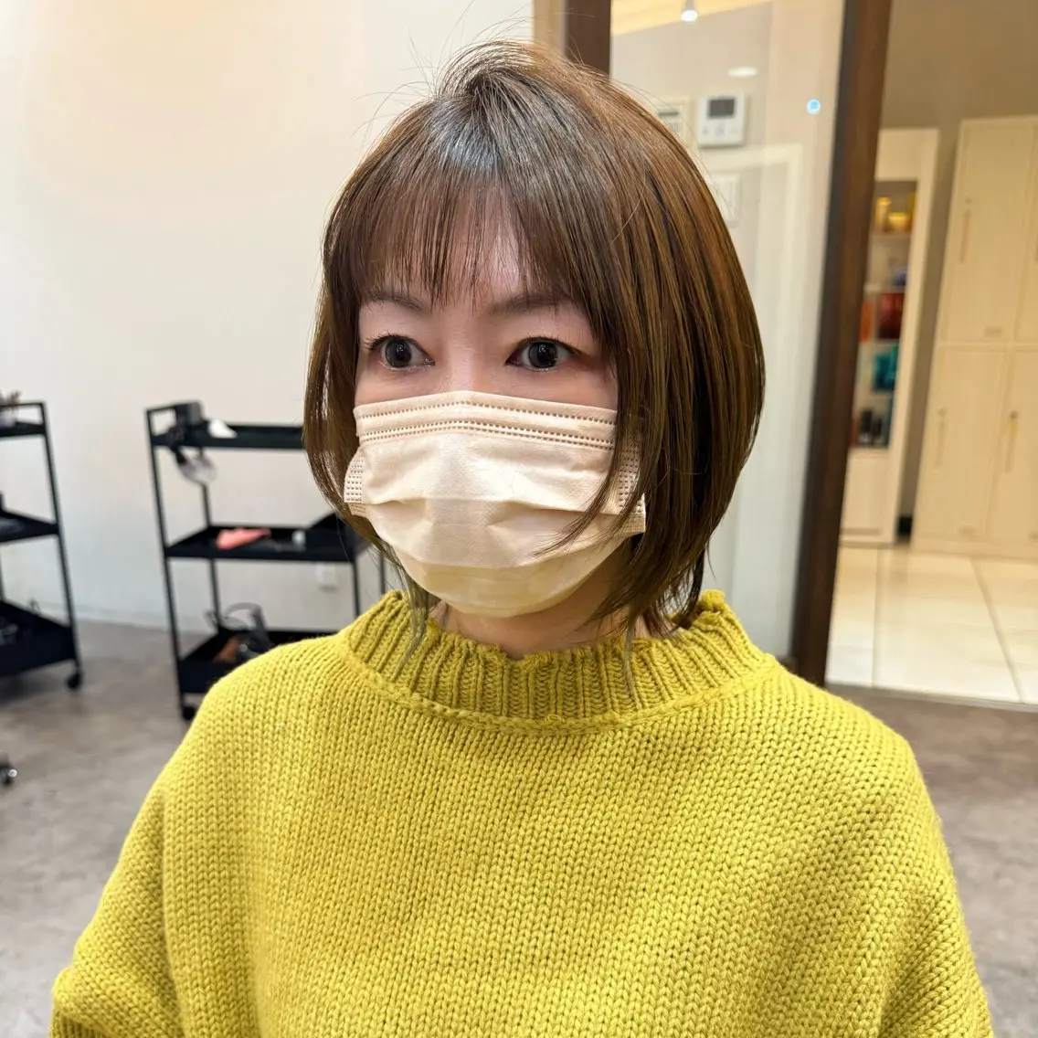 ショート カラー ボブレイヤー ボブ くびれヘア レイヤーカット ボブレイヤー/くびれ ヘア/タイラユリ🍋のヘアスタイル