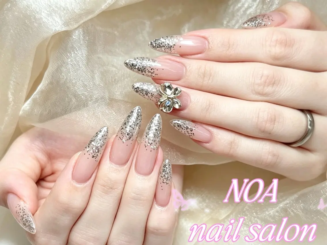 ロング 韓国風ヘア ハンドネイル Noa Nail みつきのネイルデザイン