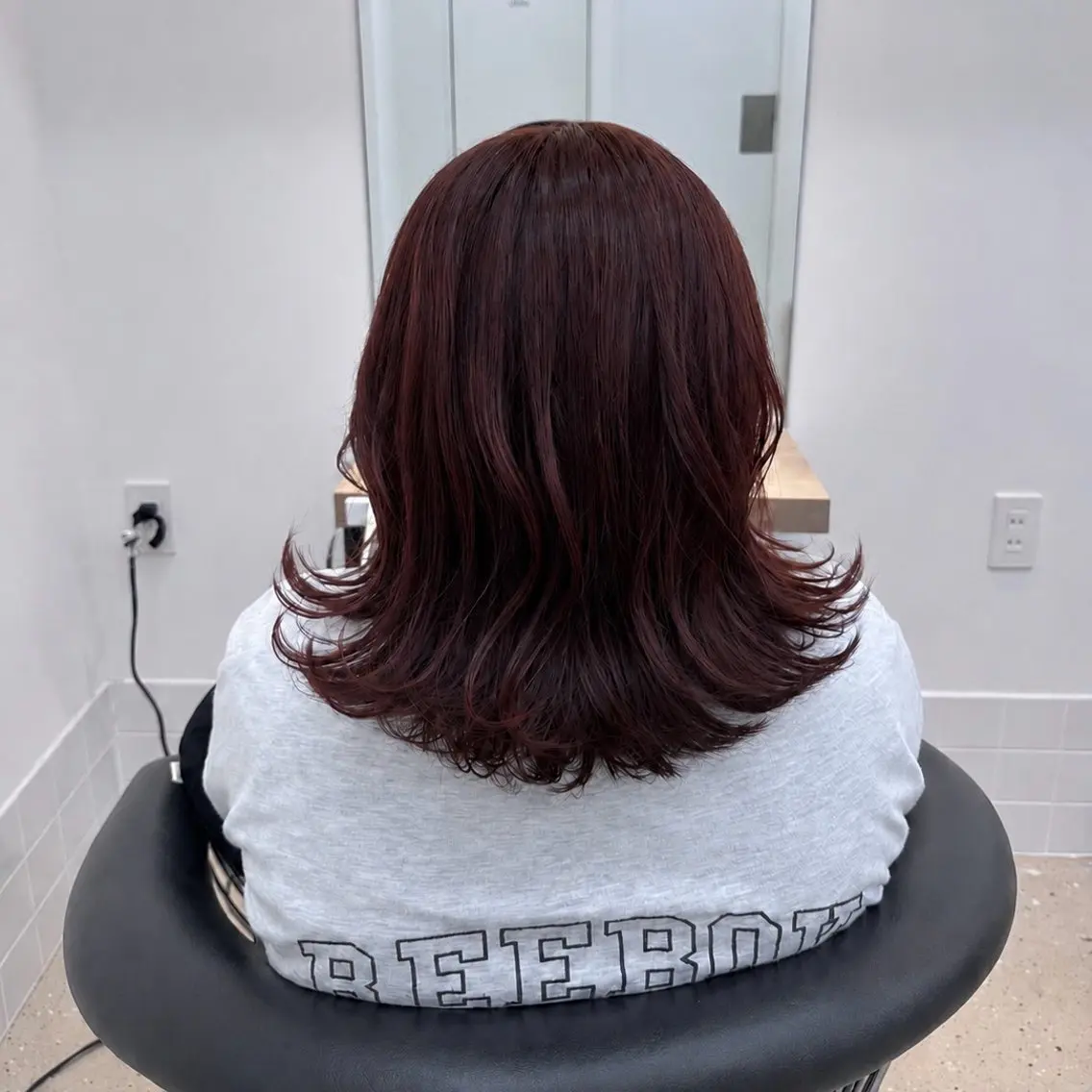 ミディアム カラー ブラウンカラー ピンクカラー ピンクブラウン ヘアカラー トリートメント 内田 愛莉のヘアスタイル