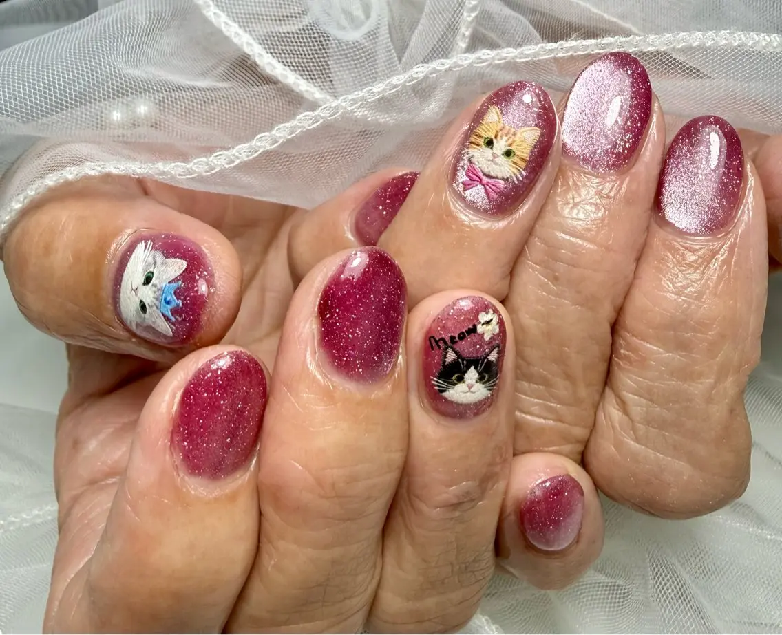 ネイル アートネイル マグネットネイル ニュアンスネイル ワンカラーネイル Mai’s nailのネイルデザイン