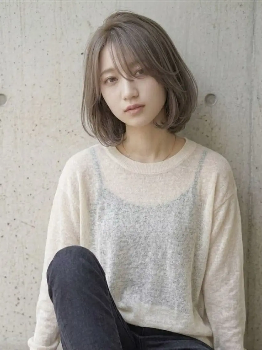 ミディアム カラー 🉐渋谷・ブリーチ ⭐️縮毛モデル🉐のヘアスタイル