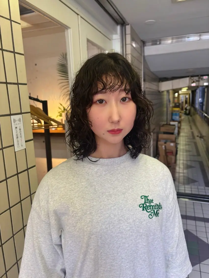 ミディアム パーマ カット パーマ kaito パーマ募集！🙌のヘアスタイル
