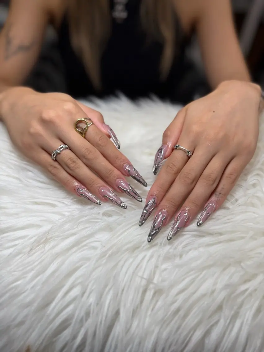 ネイル 長さ出し フレンチネイル グラデーション 韓国ネイル マグネットネイル ハンドネイル VB HEAVEN nailのネイルデザイン
