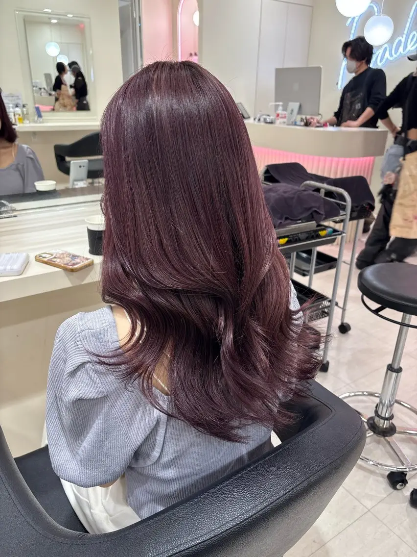 ミディアム カラー ヘアアレンジ ヘアカラー 💟RINNA 艶カラー💟のヘアスタイル