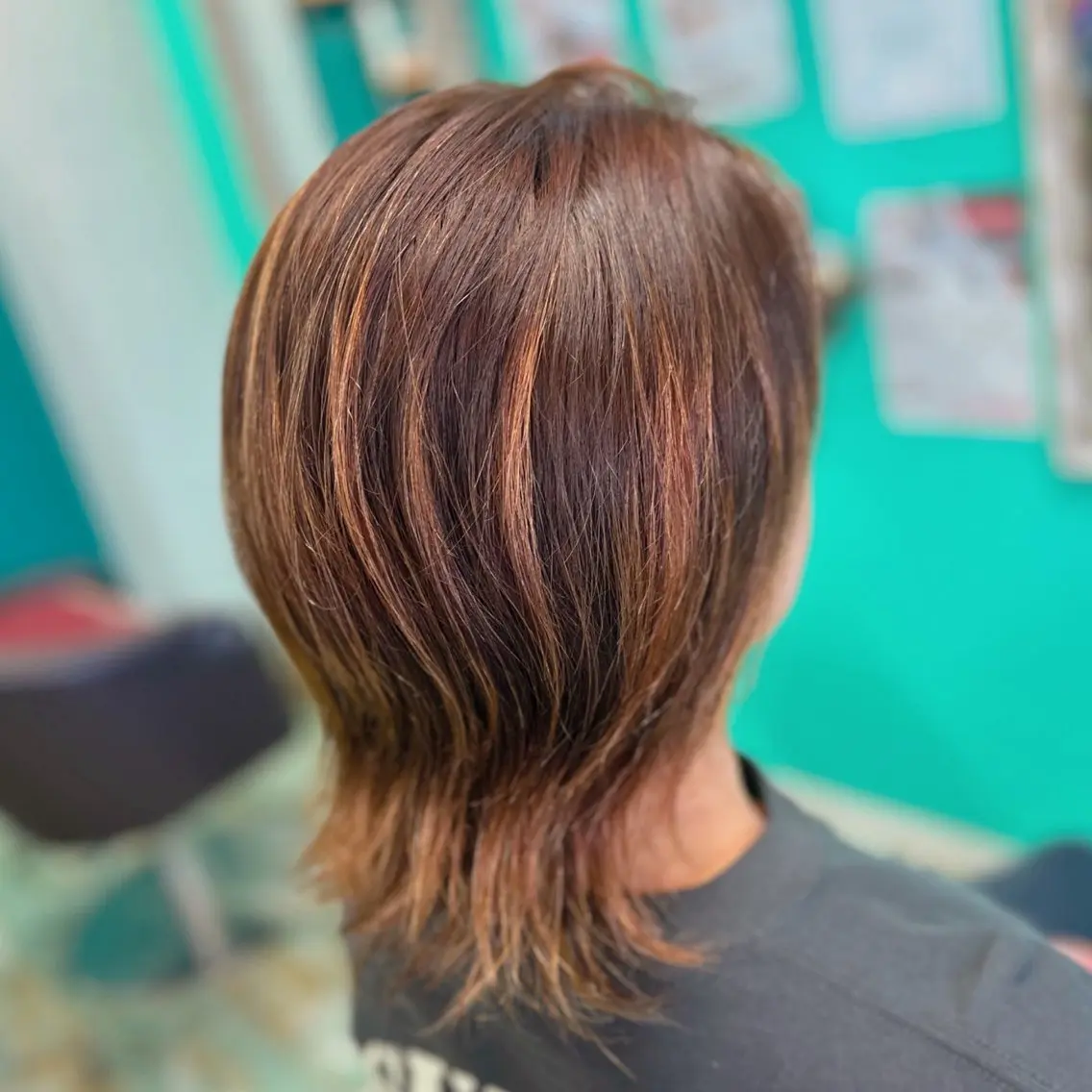 ミディアム ヘアカラー 三原 友美のヘアスタイル