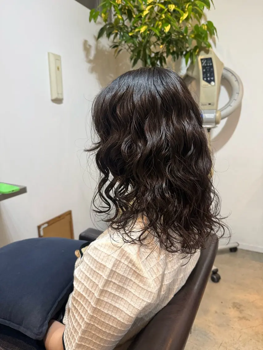 ミディアム 🌿朝5分でお洒落 パーマスタイル🌿のヘアスタイル