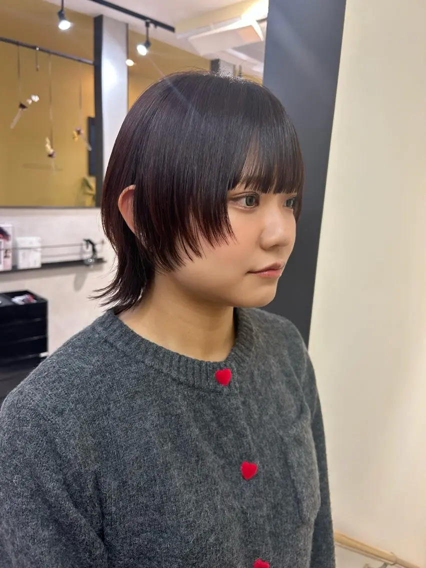 ショート ボブ ウルフカット ウルフボブ カット トリートメント hubhair レイヤー/透明感のヘアスタイル