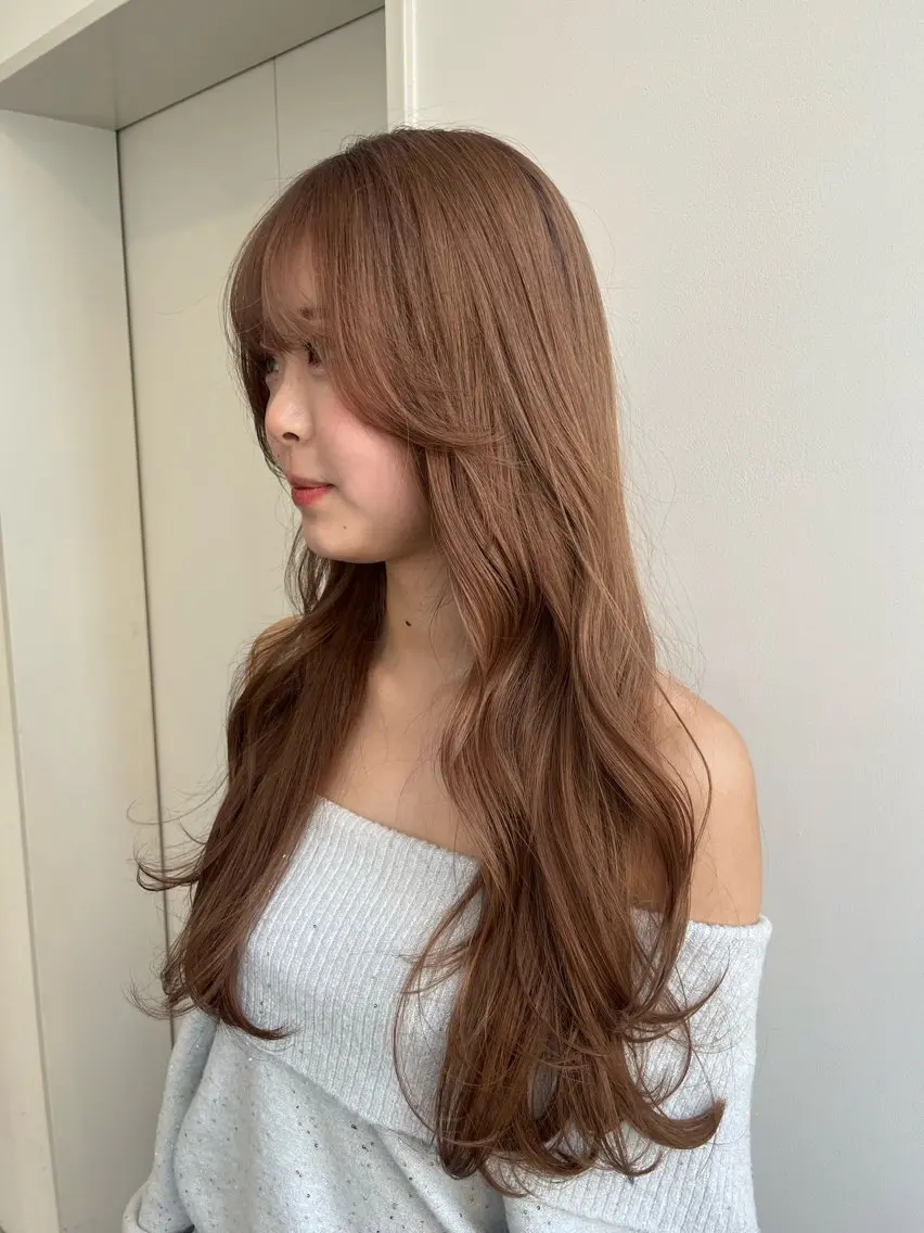 ロング カラー ベージュカラー ブリーチ ヘアカラー 暖色カラー/ダブル カラー/名古屋/辻のヘアスタイル