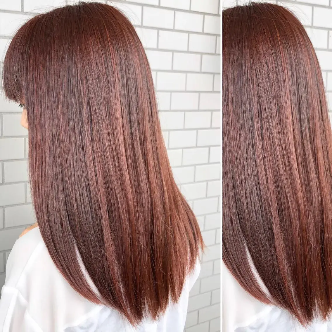 ミディアム カラー カット ヘアカラー JuNブリーチに 縮毛矯正するプロのヘアスタイル