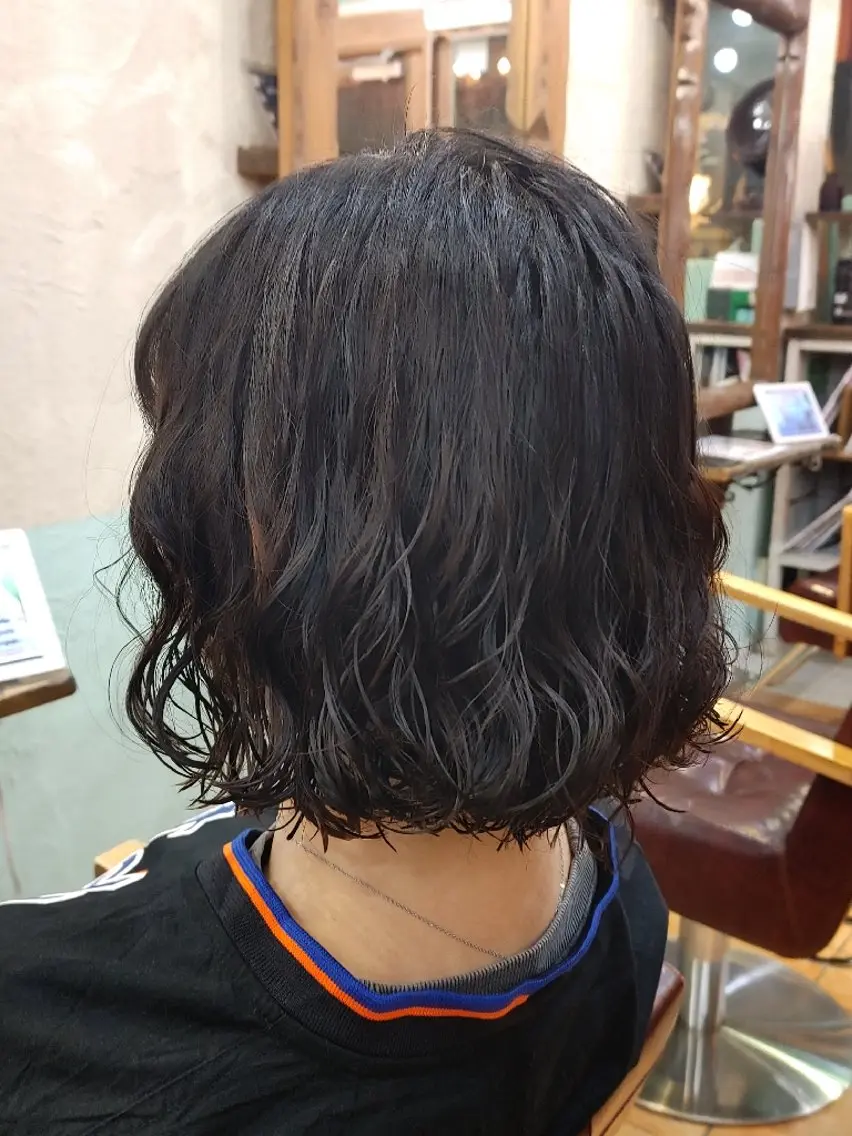 ショート パーマ カット パーマ ボブパーマ/メンズ カワカミサトミ🐨のヘアスタイル