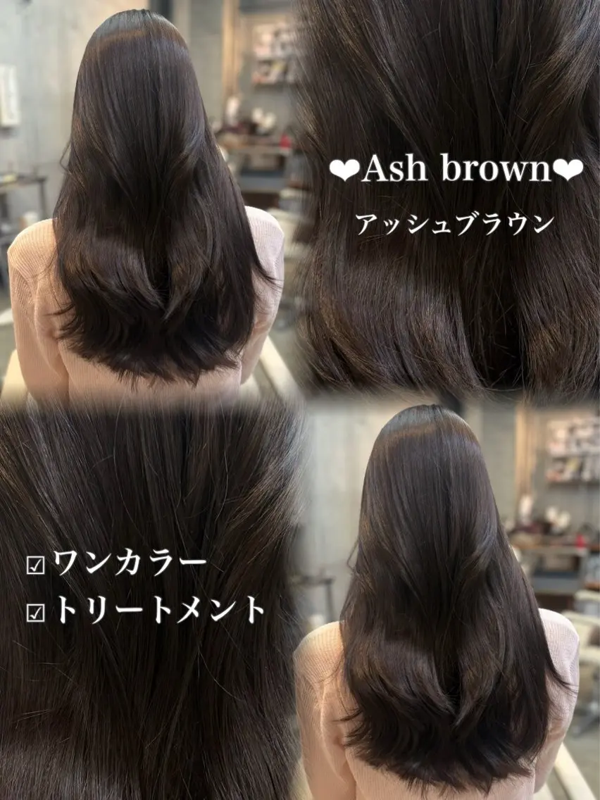 セミロング ヘアカラー トリートメント 透明感カラー/赤み消 しカラー/もものヘアスタイル