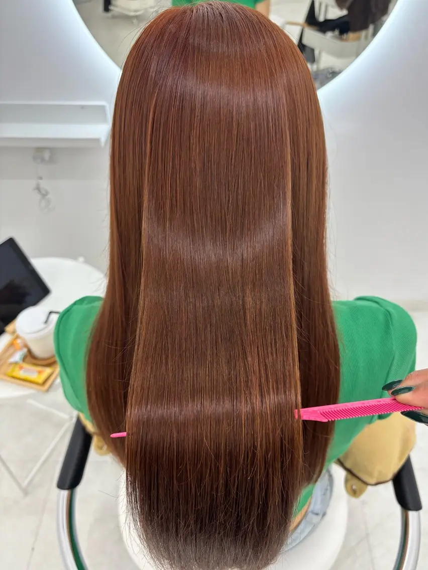 ロング カラー カット ヘアカラー 【aini天王寺】 𝐚𝐢𝐫𝐢✂︎のヘアスタイル