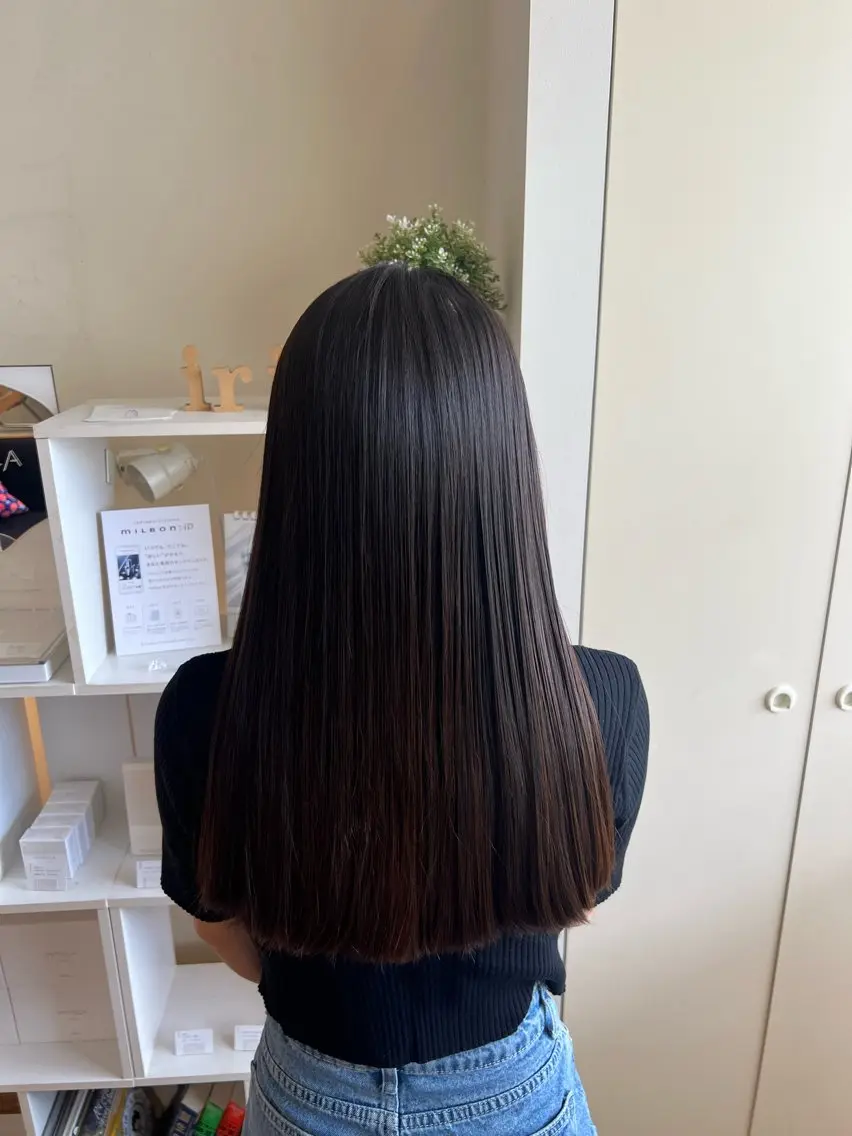 ロング パーマ カット 縮毛矯正 トリートメント 竹添 有梨沙のヘアスタイル