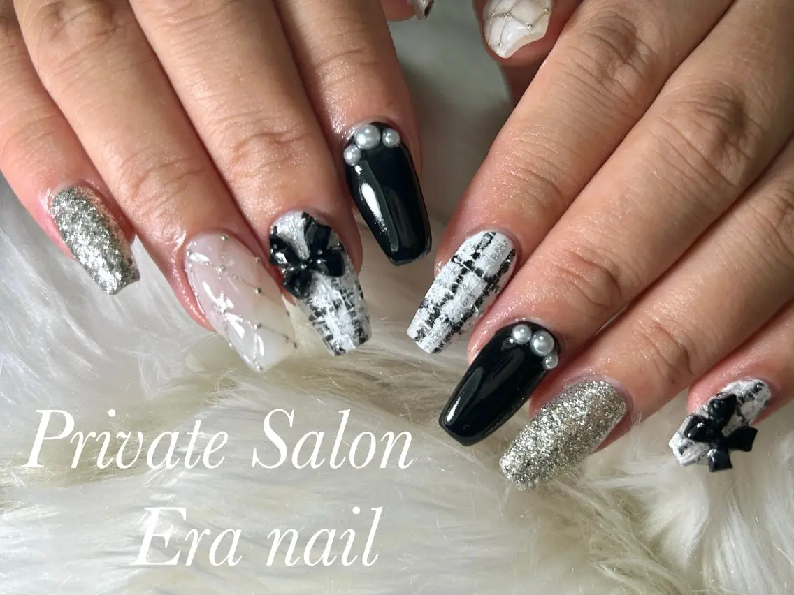 ネイル スカルプネイル ツイードネイル Era nailのネイルデザイン