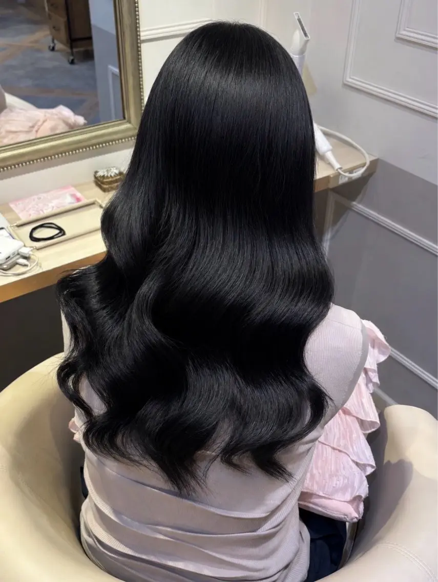 ロング カラー 黒髪 ブルーカラー ブルーブラック 🩰髪質改善/ 艶カラー/uta🩰のヘアスタイル