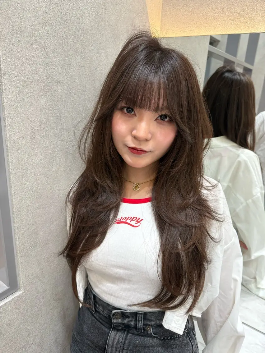 ロング カラー カット ヘアカラー トリートメント ヘアセット レイヤーダブルカラー KYONのヘアスタイル