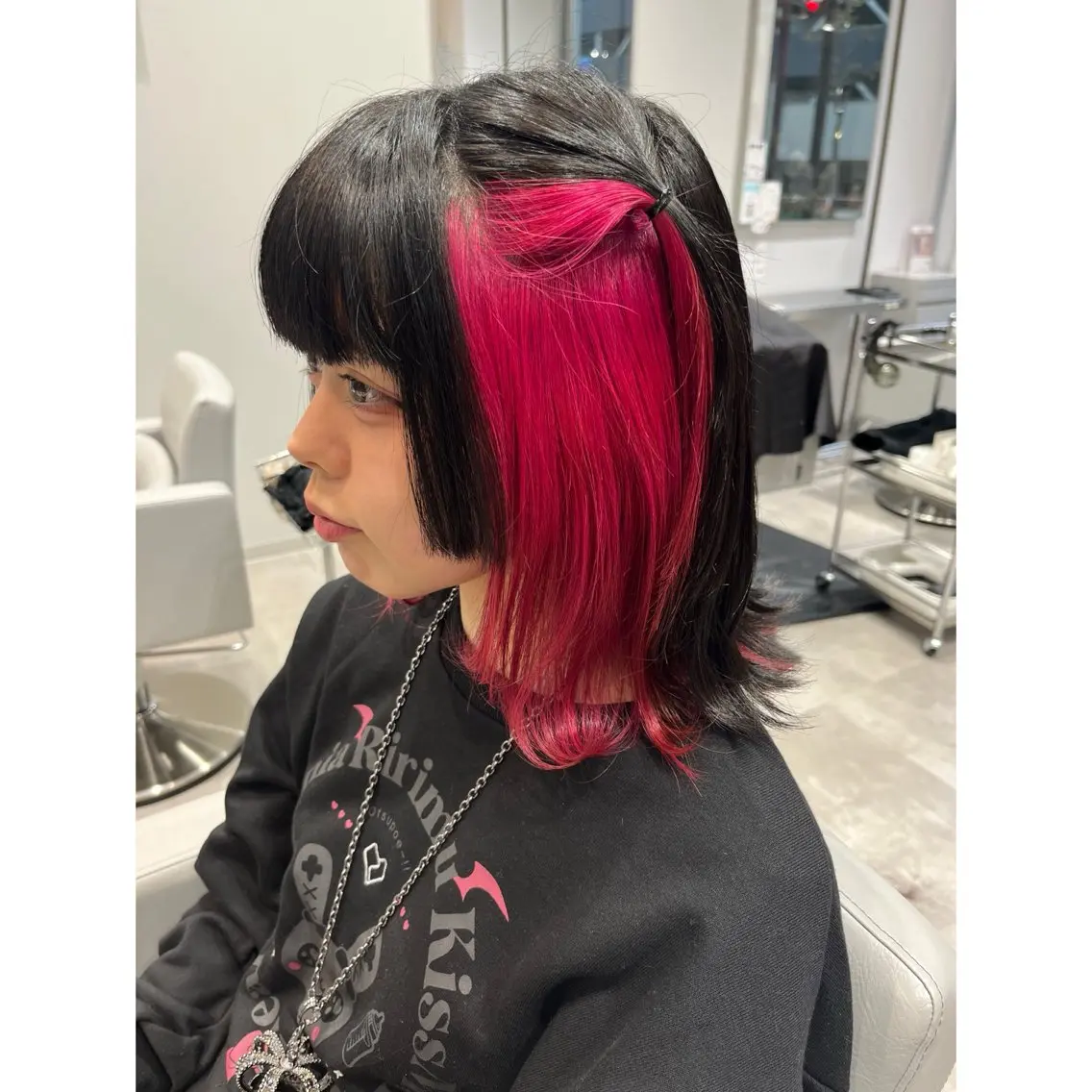 ミディアム カラー ブリーチ ピンクカラー 🦄💓ショートボブ 🦄💓杉浦りなのヘアスタイル
