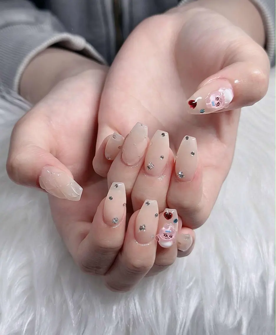 ネイル フレンチネイル ジェルネイル ハロウィン キラキラネイル 韓国ネイル ハンドネイル H.baby Nail Salonのネイルデザイン