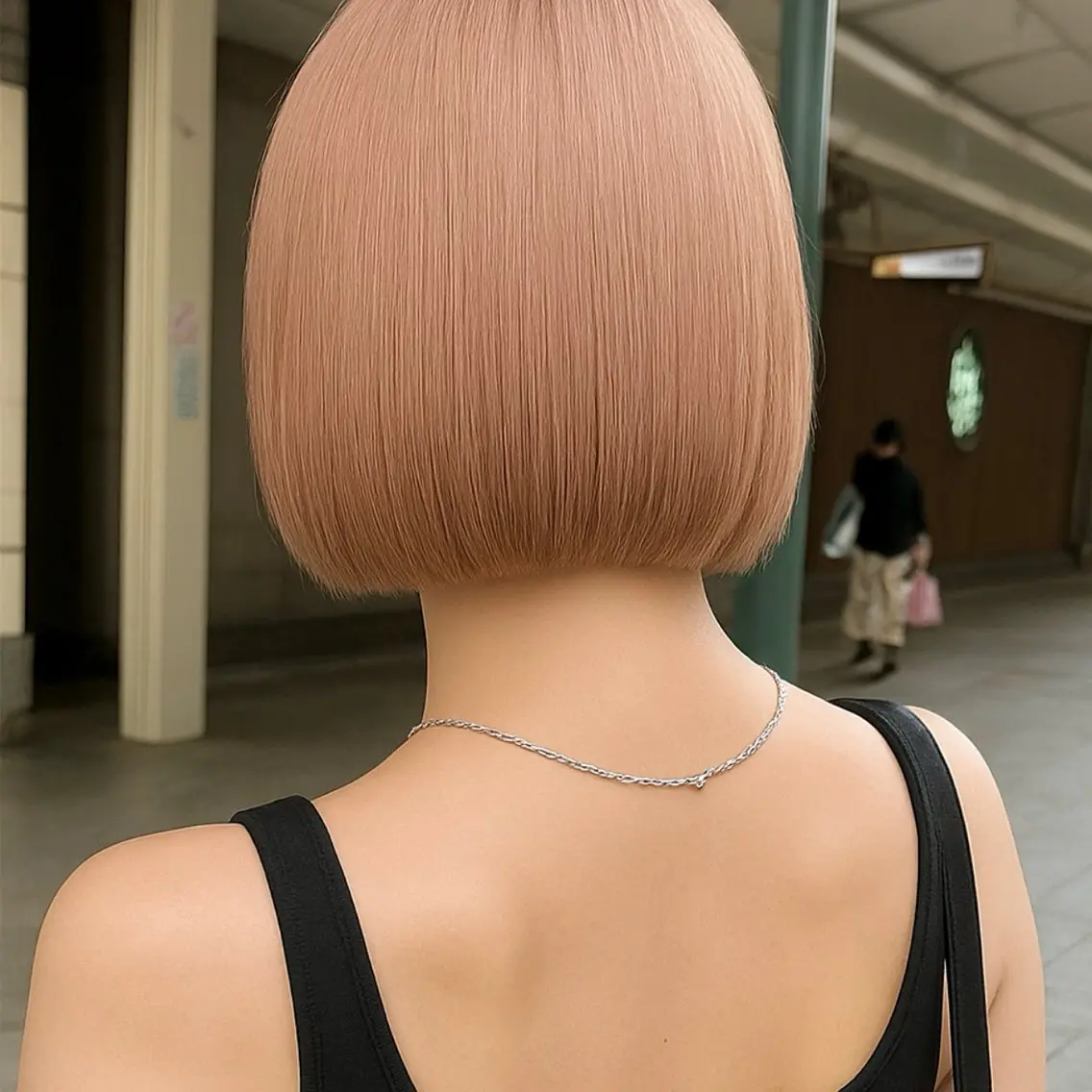 ショート カラー ベージュカラー ミルクティーベージュ ボブ 顔周りカット レイヤーカット カット トリートメント 【nui 茨木】 清水優のヘアスタイル