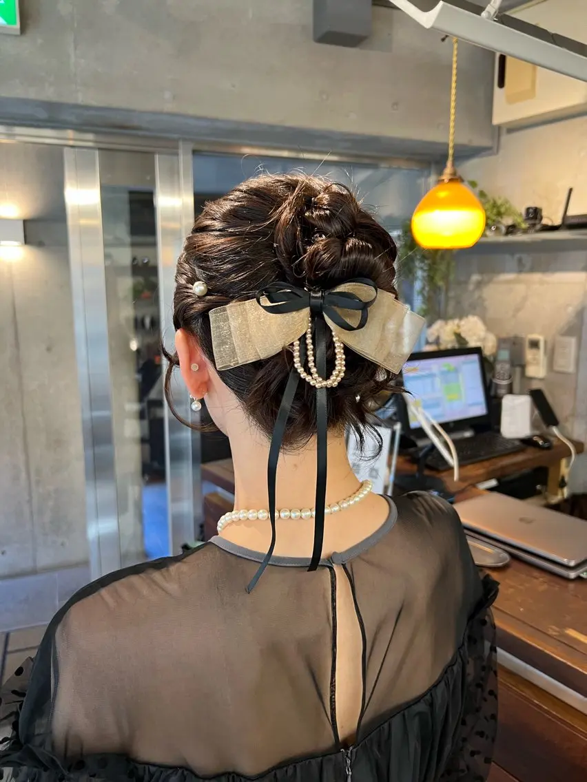 ミディアム ヘアアレンジ ボブ ヘアセット 土田かほ/本日🈳 ヘアセットのヘアスタイル