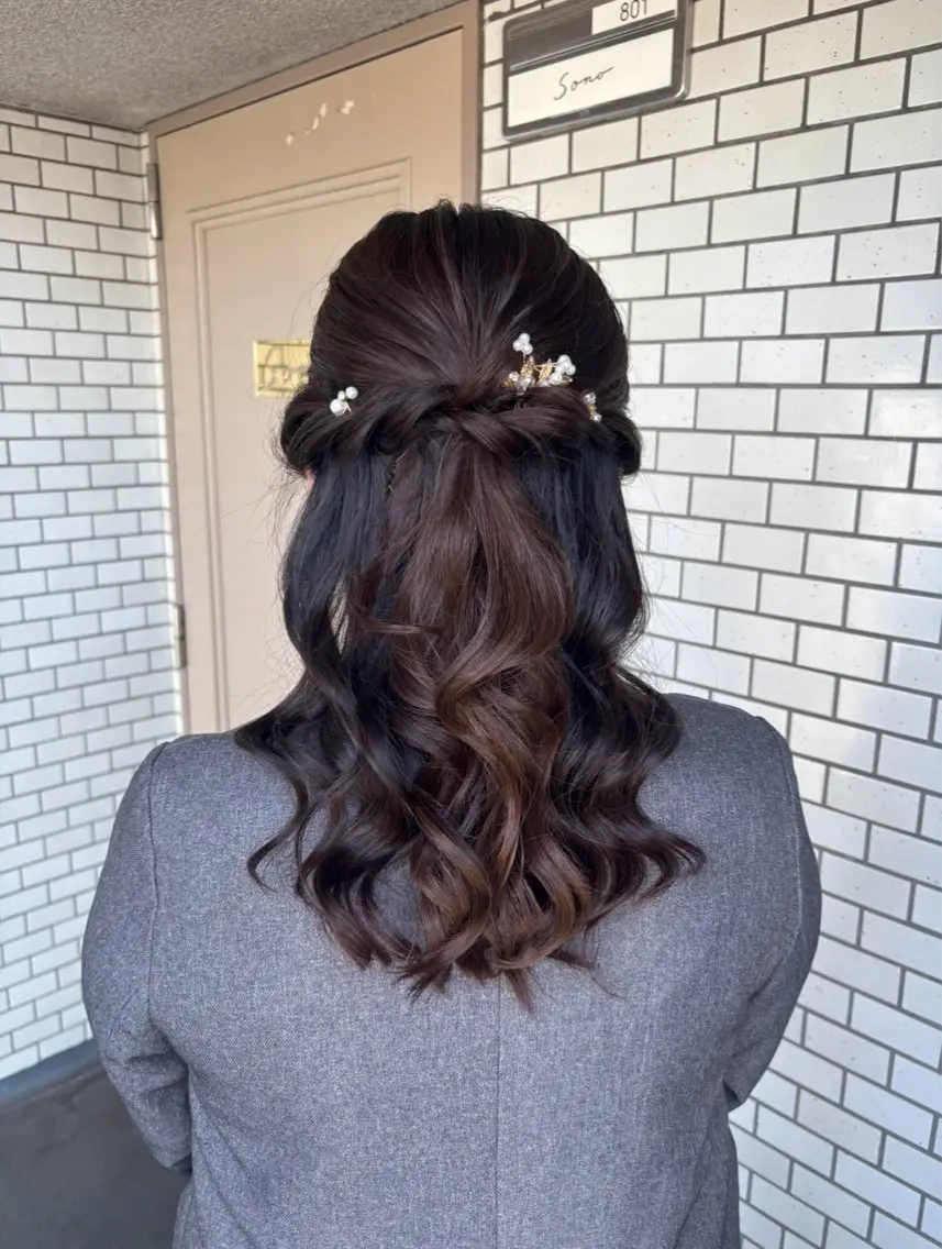 ヘアアレンジ ハーフアップ 🌺ヘアメイク SYOKA🌺のヘアスタイル