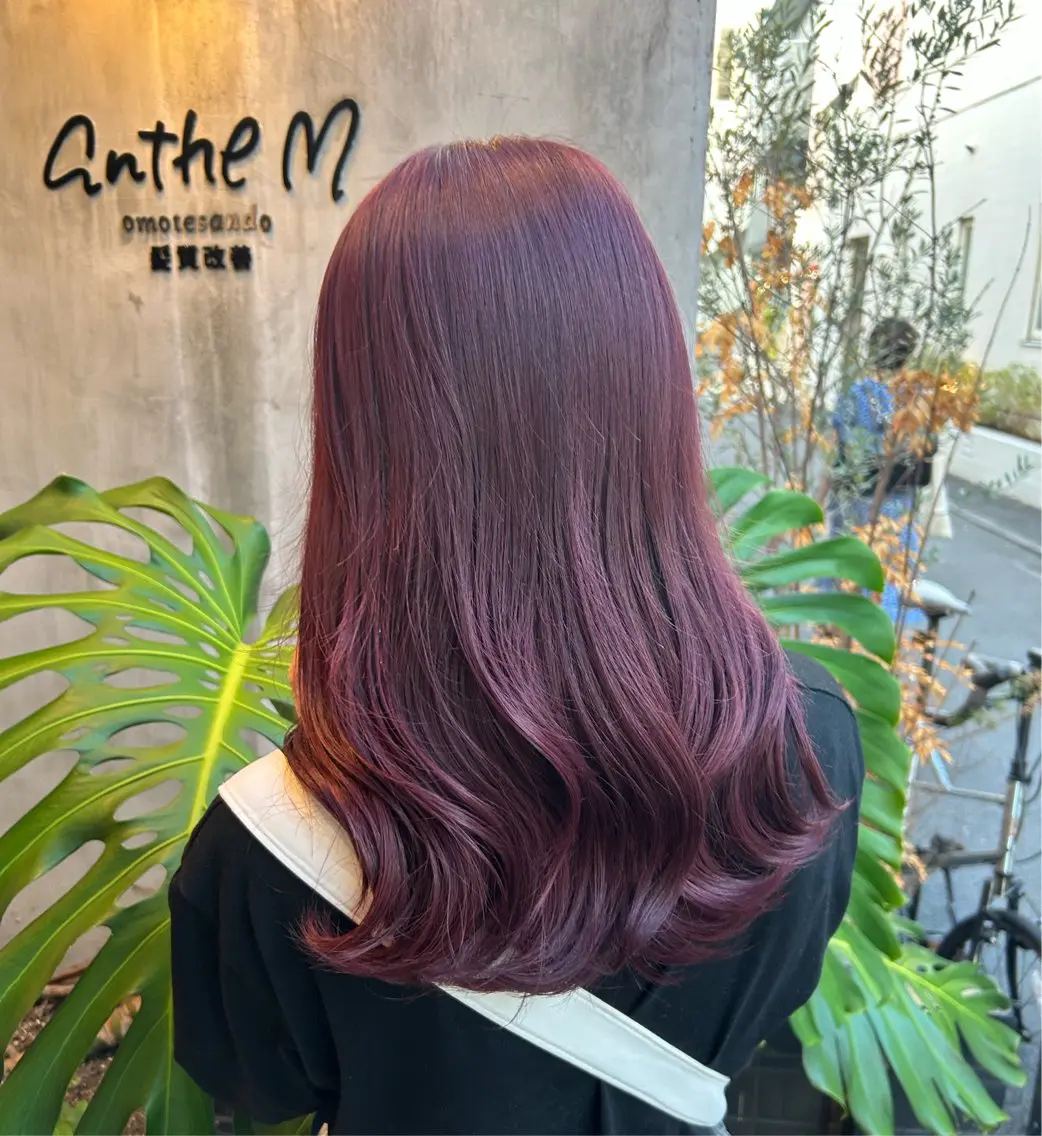 ロング カラー ヘアカラー トリートメント 🌷ラベンダーピンク 顔まわり🌷ねいろのヘアスタイル