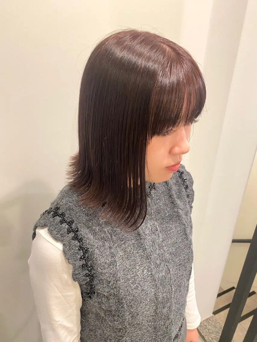 ミディアム カラー カット ヘアカラー トリートメント 🍑 モモカ🍑のヘアスタイル