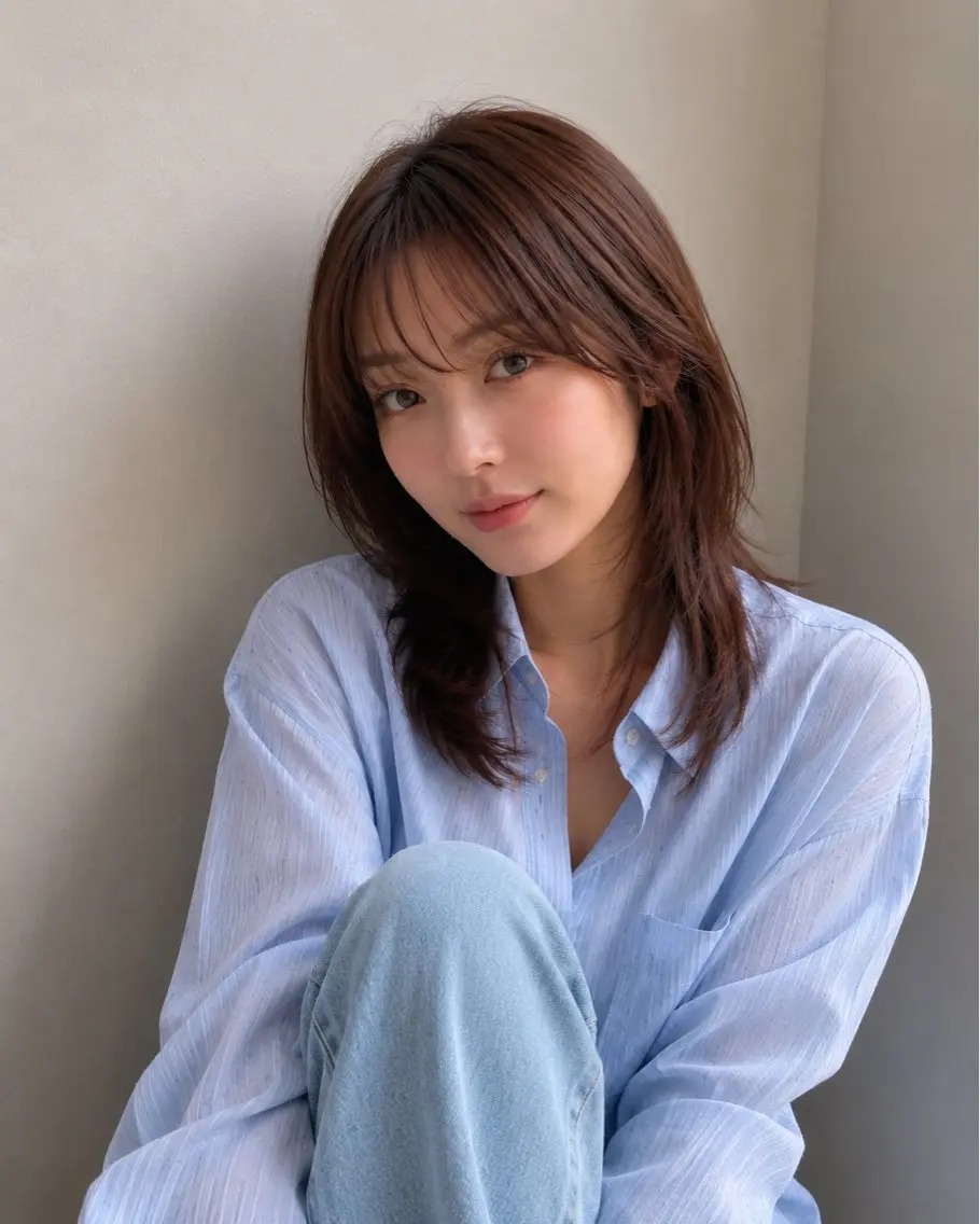 セミロング カラー カット ヘアカラー トリートメント ヘッドスパ "オトナ髪”/ LAKA TOCCAのヘアスタイル