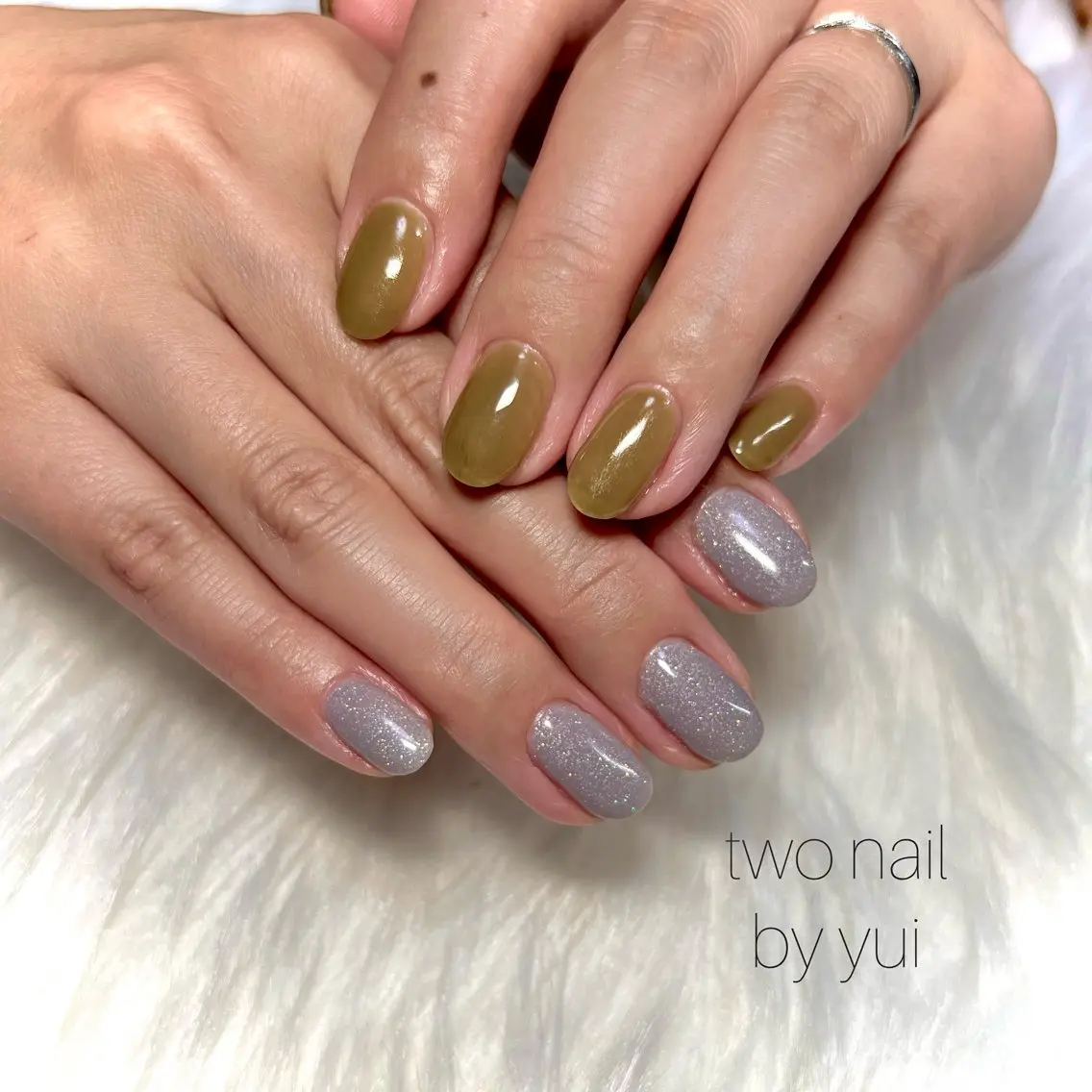 ネイル ネイルチップ ホワイト ハンドネイル two nailのネイルデザイン