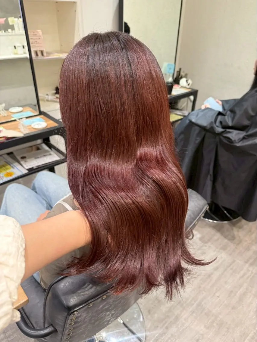 ロング ピンクブラウン cocotte みづき/艶カラー🫧のヘアスタイル