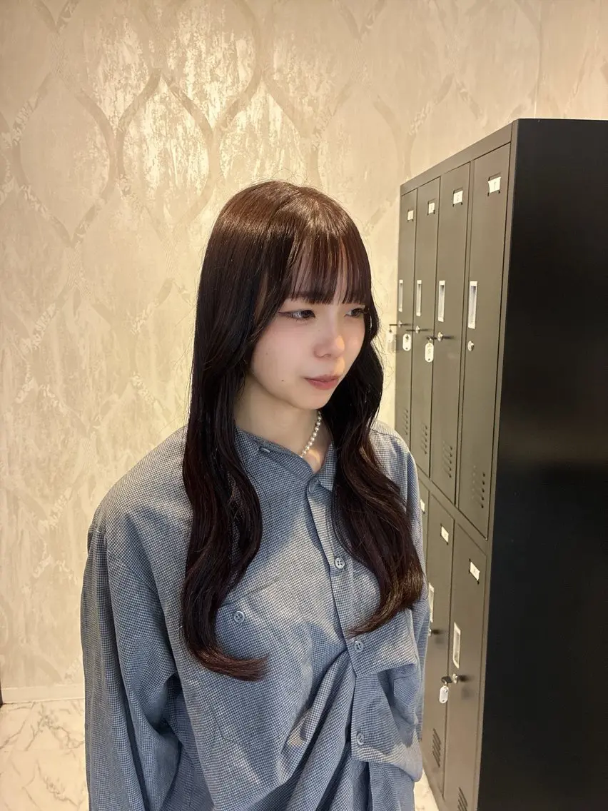 セミロング カラー ブラウンカラー チョコレートブラウン ハナダ メイのヘアスタイル